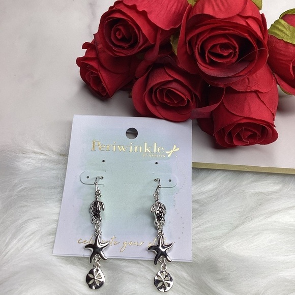 NEW PERIWINKLE BY BARLOW SILVER EARRINGS TURTLE STAR COASTAL OCEAN BEACH… - Picture 1 of 6